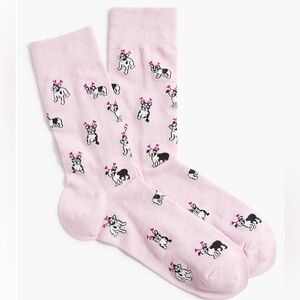 Men's Trouser Socks- Pink Dog with Hearts NWT
